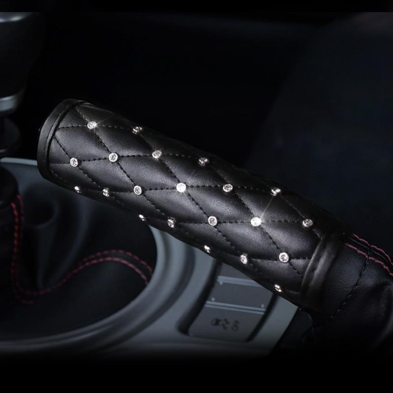 Кожаный хрустальный алмазный автомобильный рычаг переключения передач, автомобильный ручной тормоз, ремень безопасности, чехол, подлокотник, коврик, аксессуары для салона автомобиля