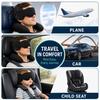 Neck Headband for Forward Head Swing Travel Pillow Airplanes, 360 Degree Airplane Strap with 3D Eye Cushion Accessories Commuting Sleeping, No Bobbing