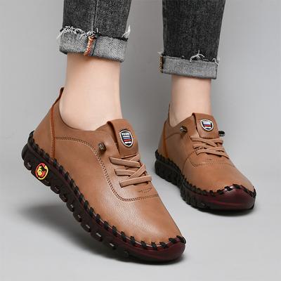 Ручной работы говяжья жила мягкая подошва туфли для мамы женские новые на плоской подошве одинарные туфли повседневная обувь