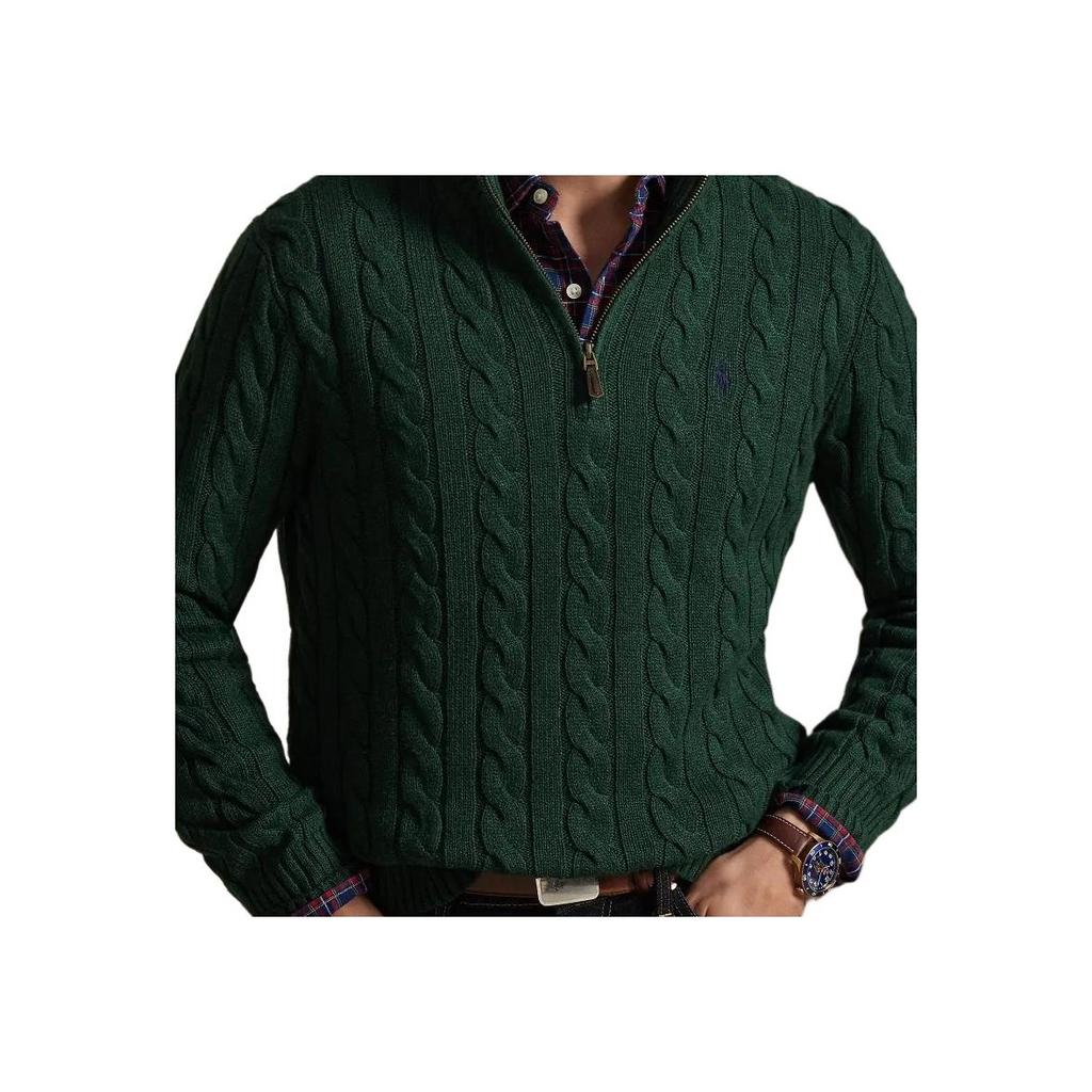 Polo Ralph Lauren Однотонный трикотажный свитшот из рубчатого хлопка на молнии до половины Мужские свитшоты MNPOSWE16822363