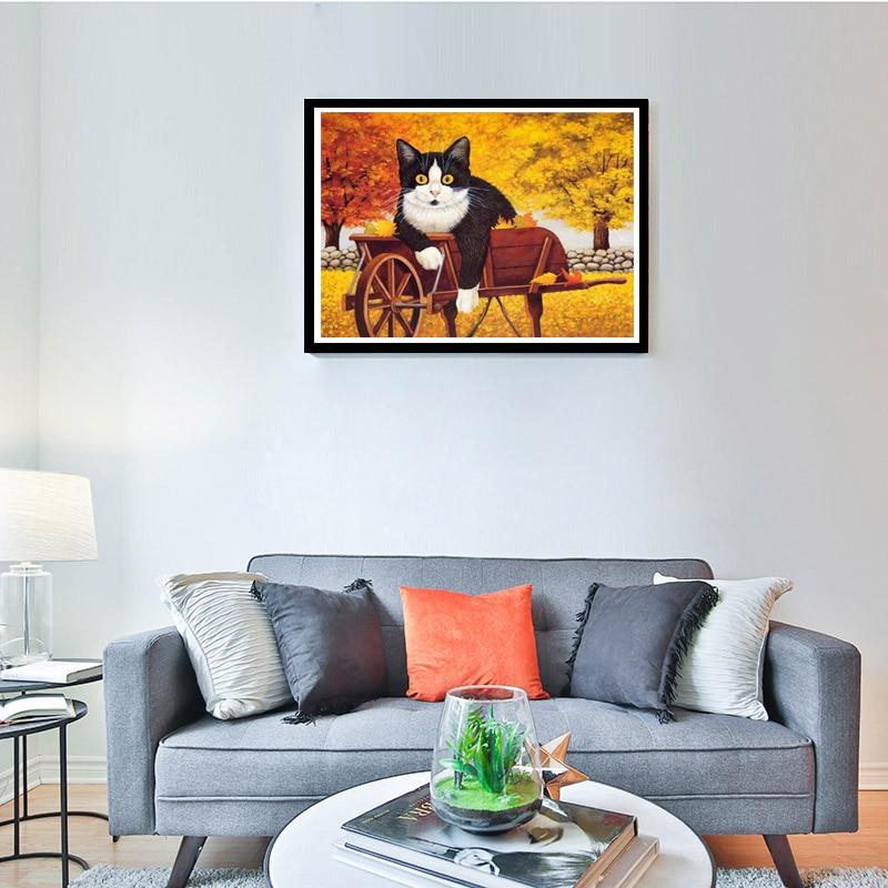 DIY 5D алмазная живопись Животные Алмазная вышивка кошка вышивка крестиком полная круглая дрель смола настенное искусство домашний декор художественный подарок