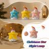 Warm Ambient Star Night Light Ceramic Material Table Ornament Festive Ceramic Lamp  Interior Spaces