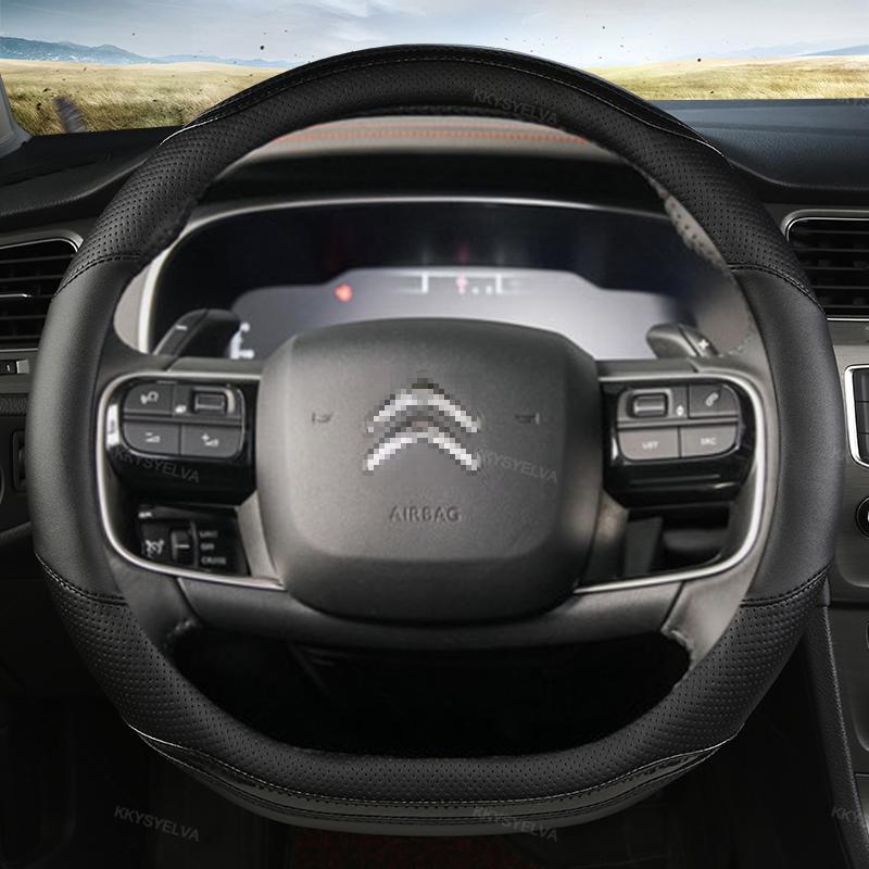 Для Citroen C1 C2 C3 C4 C5 C4L Berlingo C4 PICASSO C5 AIRCROSS автомобильный чехол на руль из углеродного волокна + кожа авто