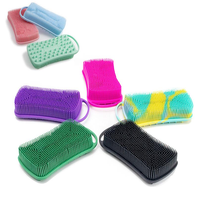 2 в 1 силиконовая щетка для душа, скруббер, массажер для головы, шампунь, щетка для очистки, инструмент