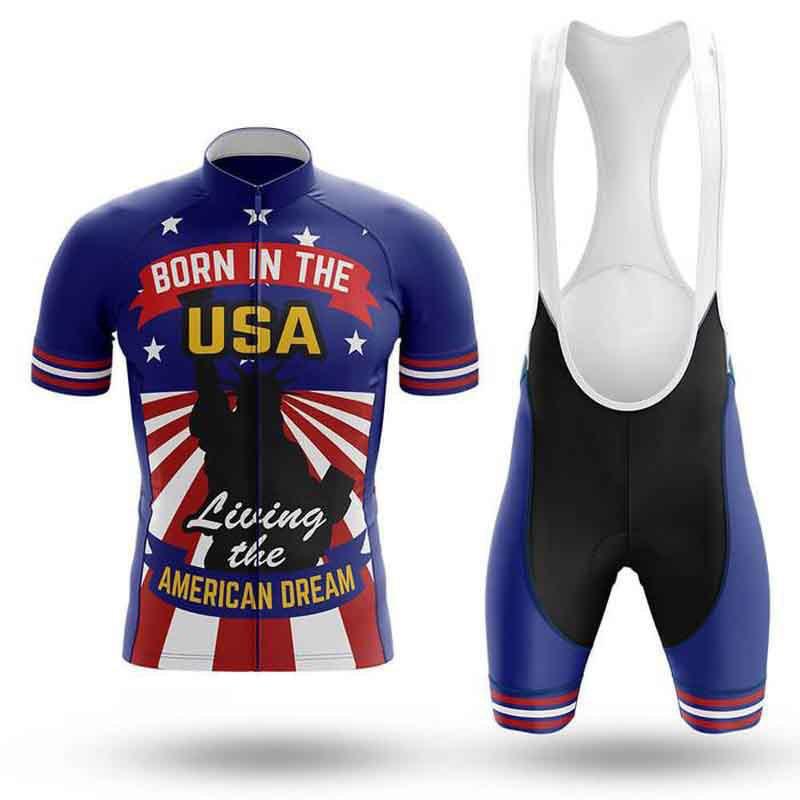 Mens Cycling Jersey Shorts Set Breathable Short Sleeve Road Mountain Bike Apparel