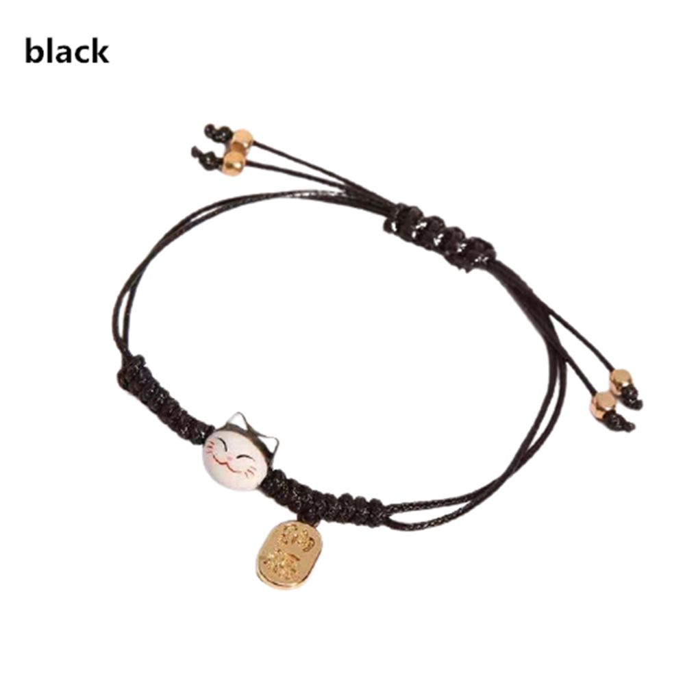 Новый Милый Модный Красочный Веревочный Браслет Ручной Работы с Кошкой Удачи, Парные Браслеты