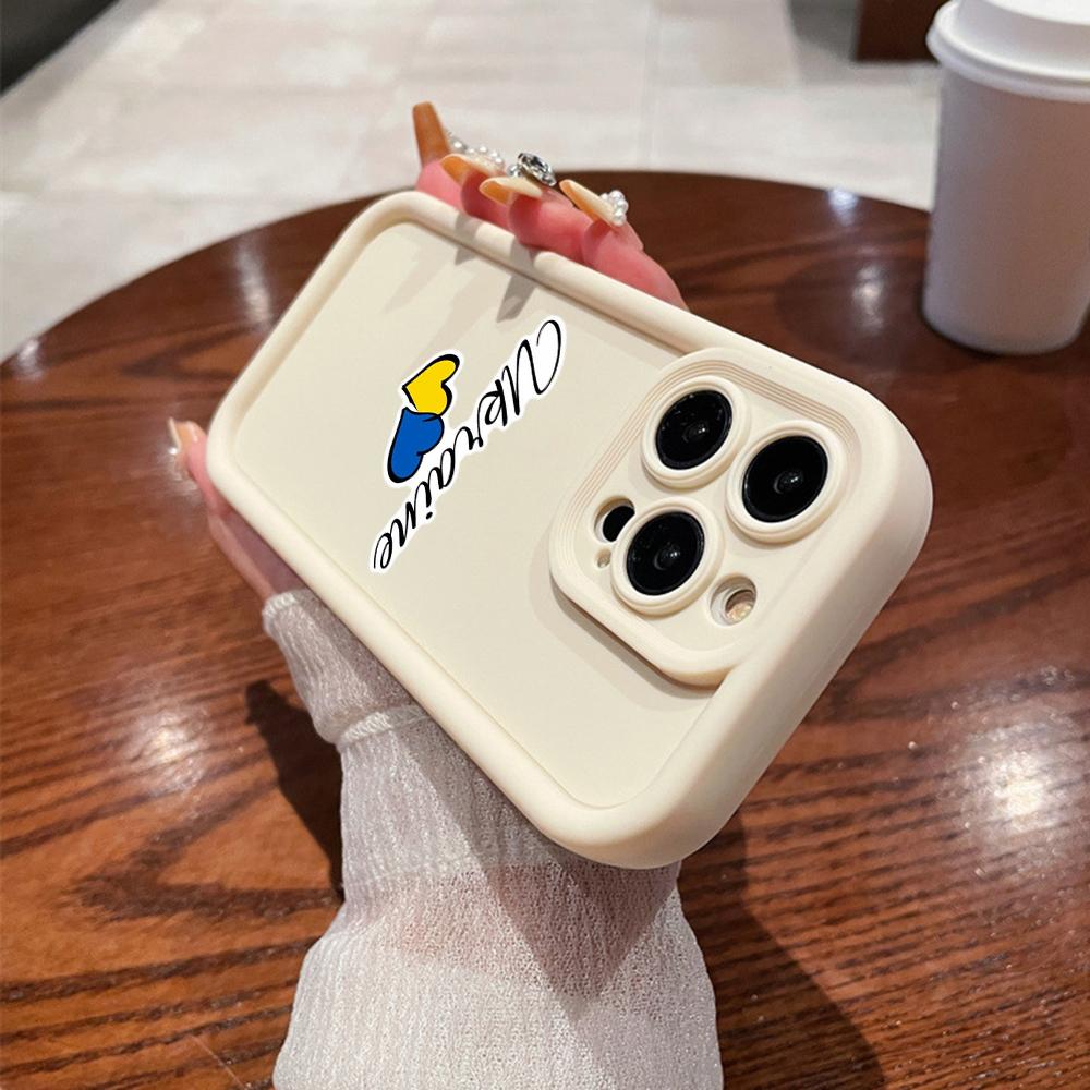 Мягкие чехлы для телефонов N87 Love art с ангельскими глазками для iPhone 15 14 12 11 Pro Max 13 mini 7 8 6S Plus XS Max XR SE противоударный чехол-бампер