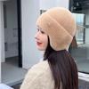 2025 Новая женская мягкая зимняя шапка уличная теплая шапка с искусственным мехом в виде конского хвоста модная декоративная шапка-бини для женщин повседневная вязаная шапка-ушанка