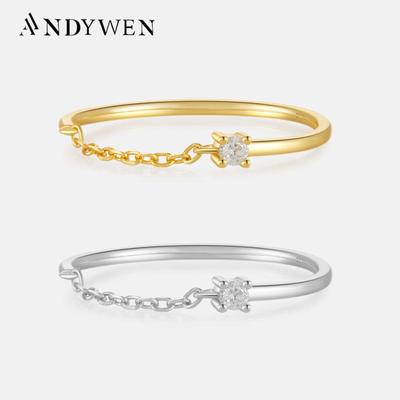 Кольцо из стерлингового серебра 925 пробы, золотое кольцо-цепочка, женское кольцо в стиле рок-панк, свадебное роскошное вечернее тонкое ювелирное изделие, подарок