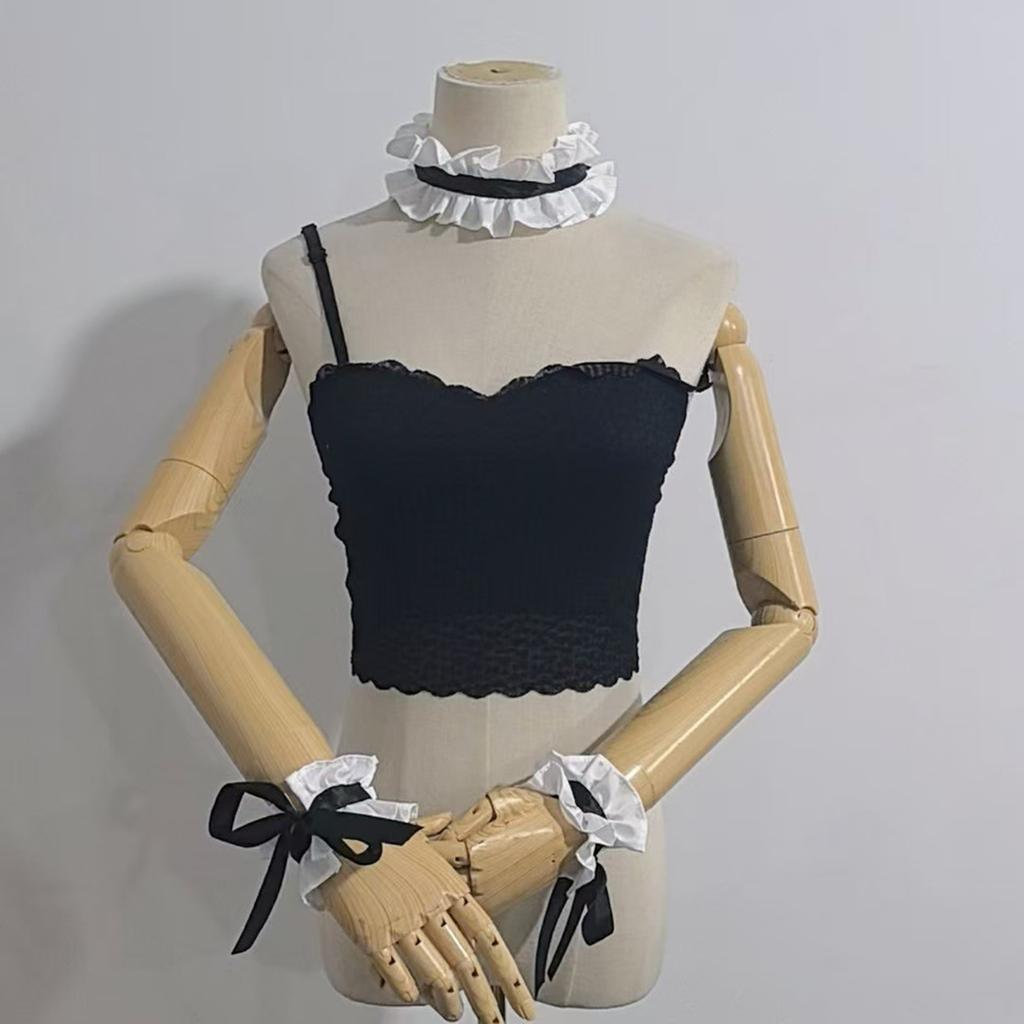 Victorian Ruffled Decorative Collar Lace Cuff Sleeves For Halloween Costume And Cosplay Event Gathering Accessories