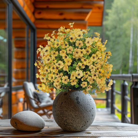 Искусственное топиарное шаровидное дерево с фиолетовыми цветами для улицы, искусственные кустарники с грунтовым колышком, устойчивые к УФ-лучам, искусственные кусты для украшения переднего крыльца, сада, кашпо