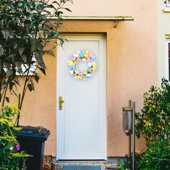 Пасхальное яйцо, цветочный венок ярких цветов, весенний искусственный цветочный венок, гирлянда на входную дверь, весеннее украшение для гостиной