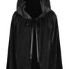 Halloween Witch Vampire Wizard Raven Cosplay Costume, 67Inch Velvet Cloak with Hood for Men & Women, Hooded Cape Cloak Unisex