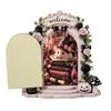 Openable Mini Wooden Ghost Door Figurine Rose Bow Welcome Ghost Door Craft Decor  Home Decor