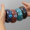Gold Foil Round Bangles Glitter Resin Bangles Trendy Wide Bangles  for Women