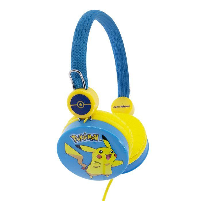 Casque D'écoute - OTL TECHNOLOGIES - Pikachu - 95 Cm - Bleu/Jaune - Limiteur De Son