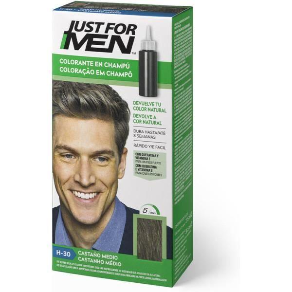 Colorant capillaire en shampooing - JUST FOR MEN - Castaño Medio - Sans ammoniaque - Cheveux normaux - Crème