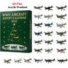 Wwii Aircraft Advent Calendar, with 24 Unique Mini Warbirds, 2D Flat Acrylic Fighter Countdown Surprise Gifts for Model Collectors, Aviation Lovers