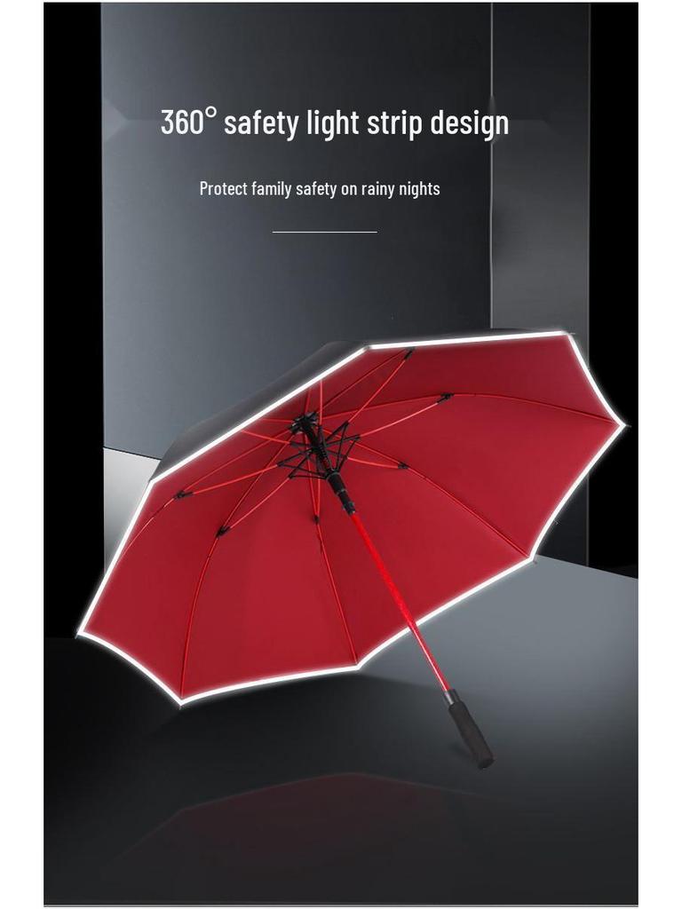 Мужской очень большой двухслойный зонт с длинной усиленной ручкой для двух или трех человек, штормоустойчивый и прочный.