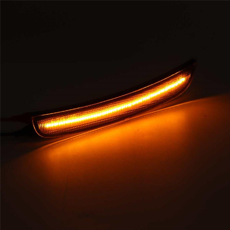 4Pcs Front Rear Amber+Red Side Marker Smoke Lens Fit For Dodge Charger 2015-2018