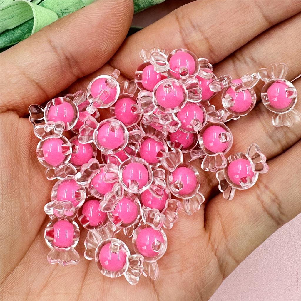 Home Party Supplies Beads Gifts 8.9*16.6mm Children 50Pcs Candy Shaped Handmade Materials Transparent Cored Clear Crystal DIY