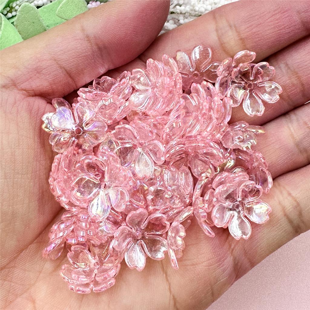 Новые 100 шт. браслеты ожерелье высокое качество свободные бусины модные для изготовления ювелирных изделий DIY цветок гальсанг акрил 14,7 мм серьги