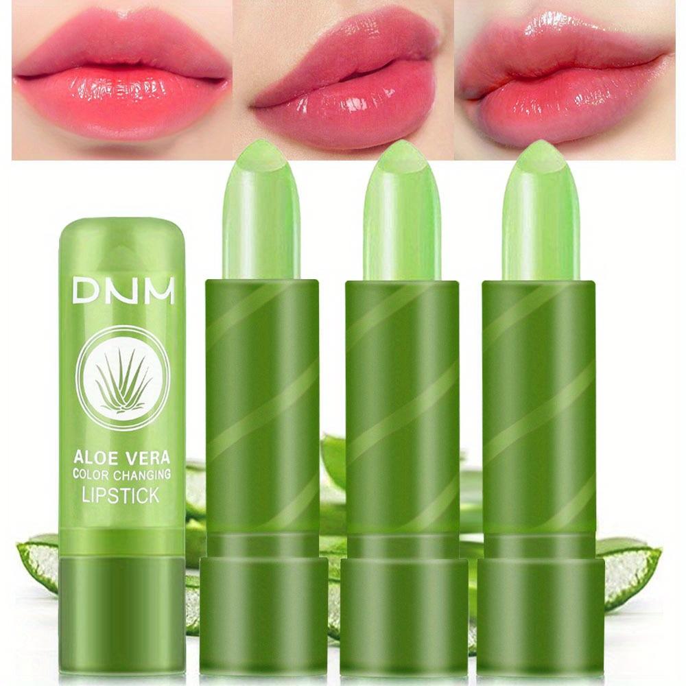 Алоэ Цветная помада, меняющая цвет, Алоэ Вера Оттеночный бальзам для губ Увлажняющая стойкая губная помада Увлажняющий блеск для губ для мягких и сияющих губ