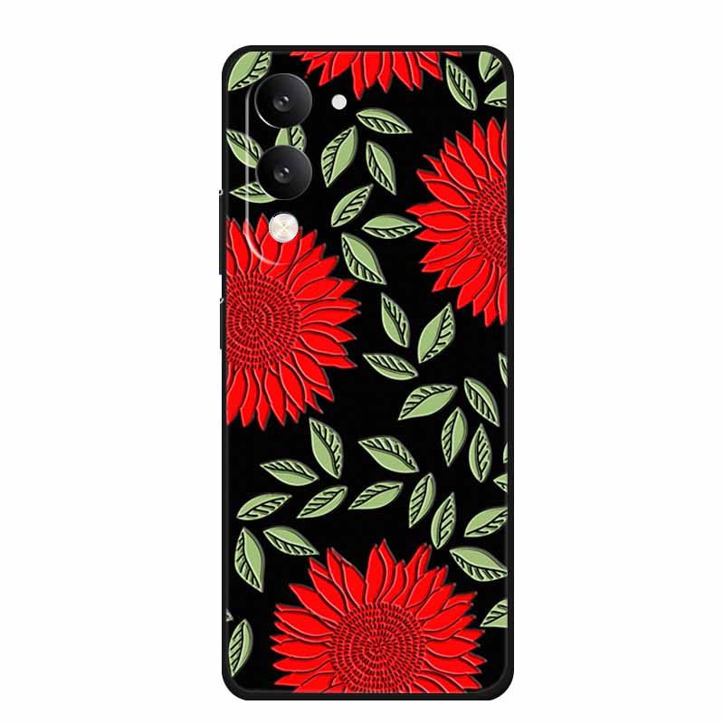 3D Тисненый Чехол Для Vivo iQOO Z10 Lite Чехол Для Телефона Coque Цветы Силиконовый Мягкий Задний Чехол Для Vivo Y29S Y29T Y19s GT 5G Чехол Funda