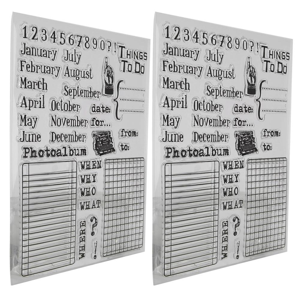 Прозрачный силиконовый штамп для ручного счета, фотоальбома, декора календаря, дат