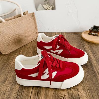 Ретро красные кеды женские универсальные повседневные кроссовки