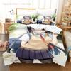 Комплект постельного белья Sakurajima Mai Single Twin Full Queen King Size Bed Set Aldult Boys Bedroom Duvetcover Sets 3D Print Anime bed