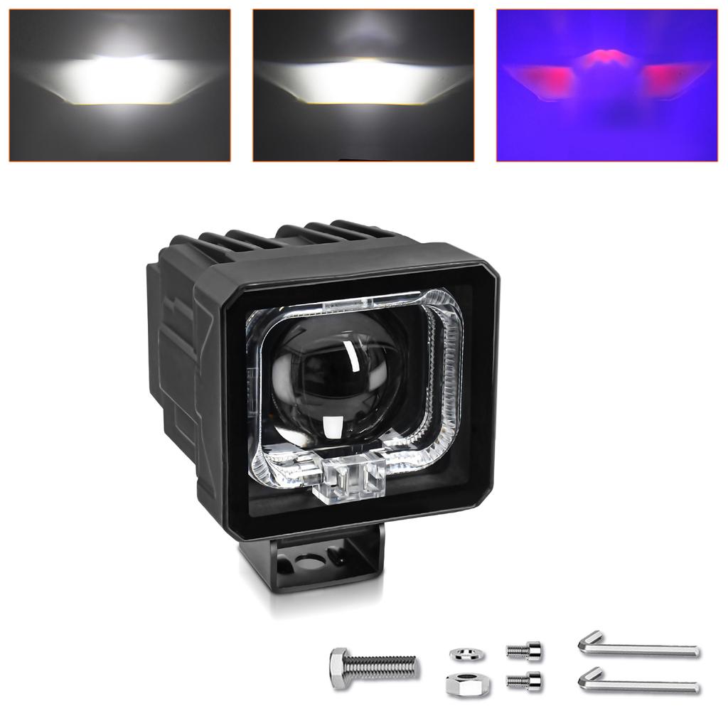 Motorcycle Spot Light, IP68 LED Auxiliary Driving Light with Mounting Bracket, High Intensity Fog Light for ATV, Truck,