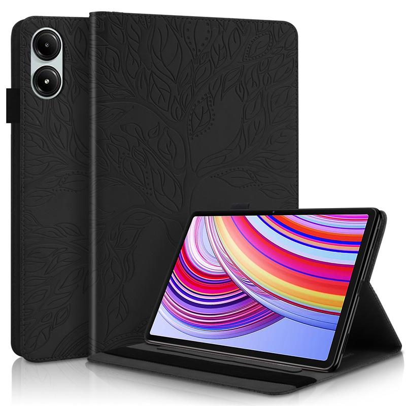 Чехол Funda For Redmi Pad Pro Case 12.1 дюймов Emboss Tree PU Leather Flip Cover для Poco Pad Xiaomi Redmi Pad Pro Case Coque 12.1"