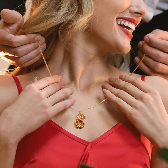 Ретро-ожерелье в средневековом стиле с подвеской в виде пасхального яйца и кубическим цирконием Love Clavicle