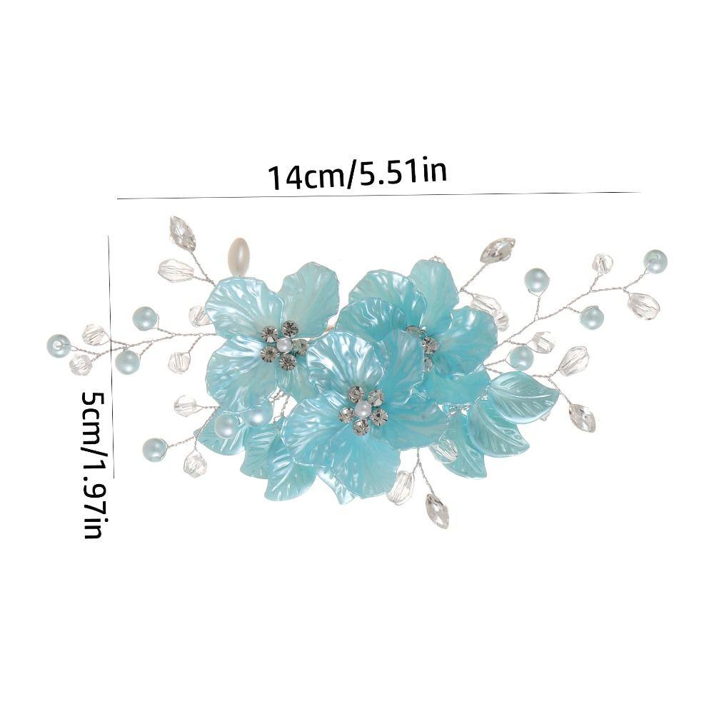 Korean style Crystal Pearl Flower Hair Pin Elegant Beautiful Bridesmaid Tiara Floral Style Barrettes Wedding Hair Accessories