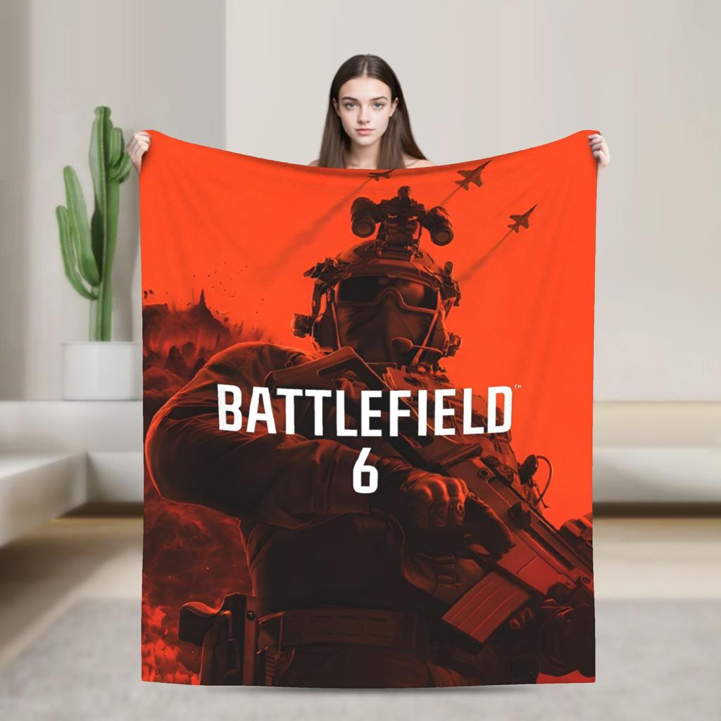 Игровое одеяло Battlefield 6, смешное, теплое, мягкое, для путешествий в самолете, плюшевое покрывало, забавное для дивана, кресла, фланелевое покрывало для кровати, чехол для дивана-кровати