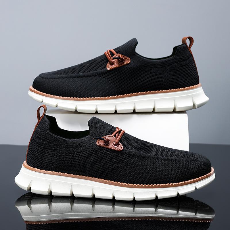 2025 Hot-selling British Style Casual Men's Shoes Lightweight Fly-woven Loafers Men's Foot Cover and One Pedal Are In Stock.