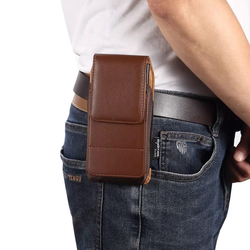 Textured Design PU Leather Belt Clip Case Card Slot Vertical Cover for Smartphones