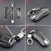 For 2019-2025 Porsche Panamera Taycan Cayenne Coupe 911 Car Remote Key Fob Case Cover Shell Keychain Accessories Carbon Fiber