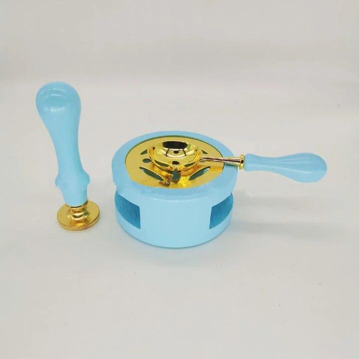 1 комплект Печь для лакировки с ложкой, выдолбленной из круглого листового металла, дерева для штамповки, инструмента для плавления лака и воска