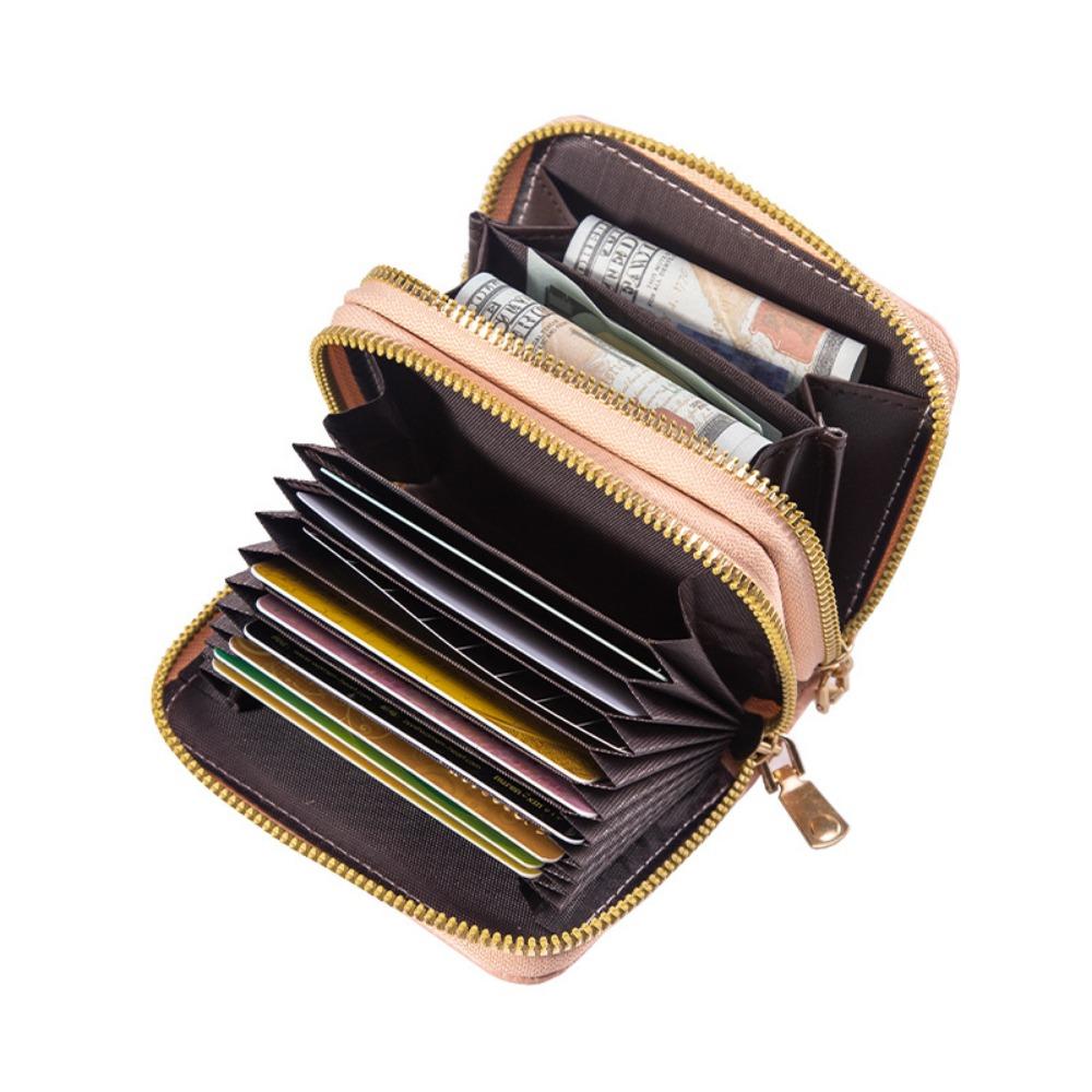 Двухслойная женская сумка для документов на молнии, многофункциональная и с несколькими отделениями для удостоверения личности