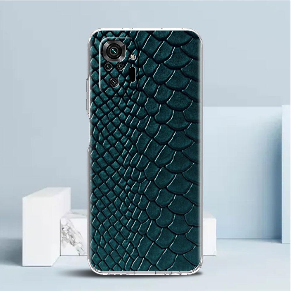 Чехол с принтом змеиной кожи для Xiaomi Redmi Note 11 Pro 10 9 9S 8 8T 7 9A 9C 9T 10 10C K40, прозрачный мягкий чехол из ТПУ