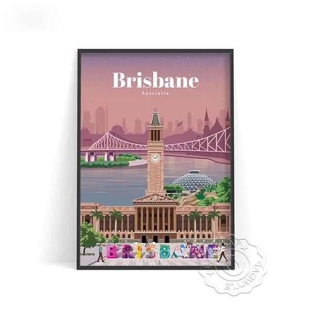 Плакат о путешествиях по городам мира, Япония Токио Плакат Осака, Испания Мадрид Акварельный принт, Флоренция Милан Сантьяго Чикаго Декор стен без рамки