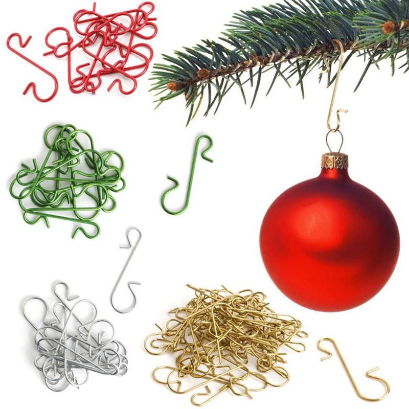 50Pcs Christmas Ornament Metal S-Shaped Hook Holders Christmas Tree Ball Pendant