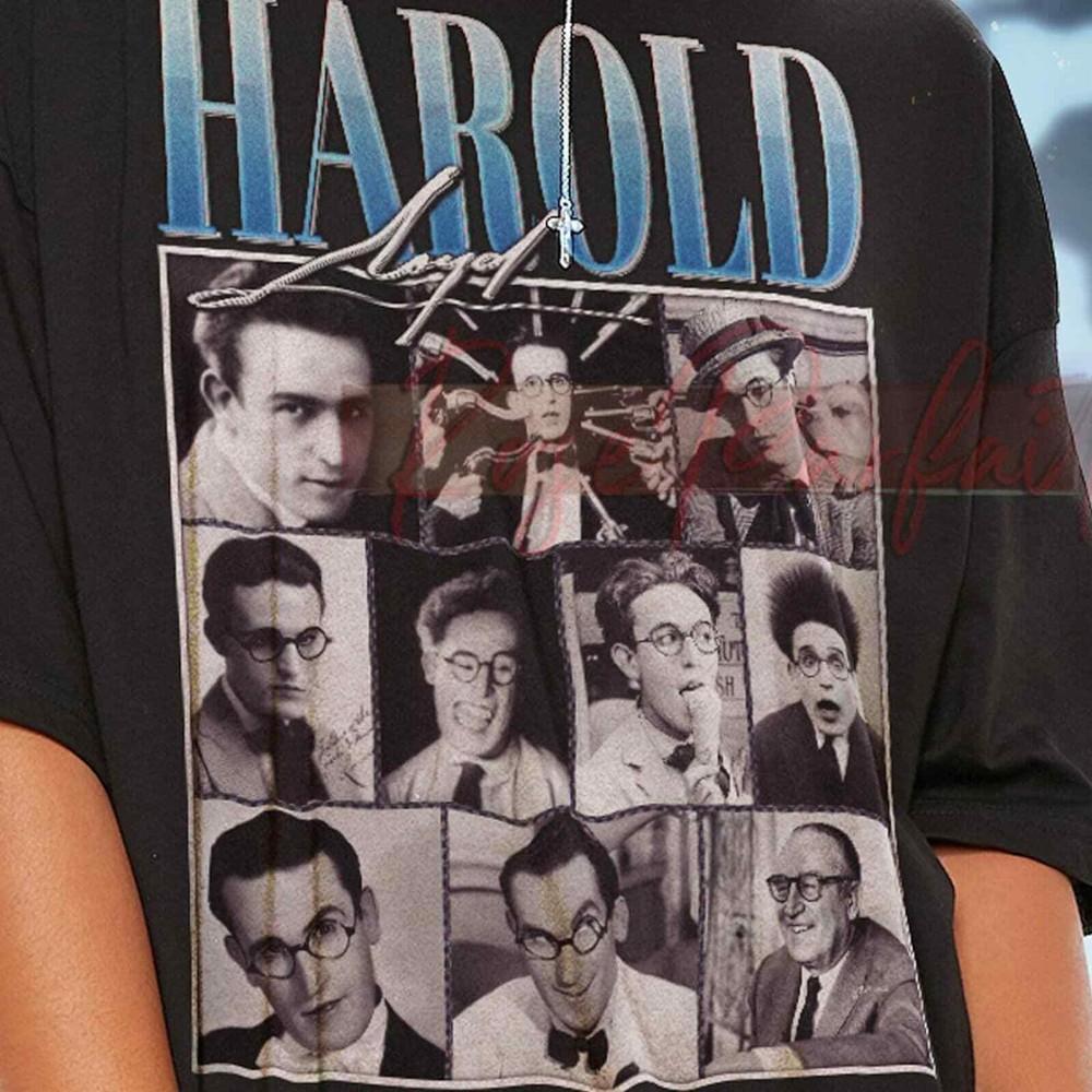 HAROLD LLOYD Retro T-shirt - Harold Lloyd Bootleg Tees, Harold Lloyd Memoriam Sh Unisex T-Shirt