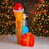 5.91FT Inflatable Gingerbread Man Snowman Set Gift Toy Xmas Yard Decoration Festive Gift LED Lit Christmas Supplie Home Ornament