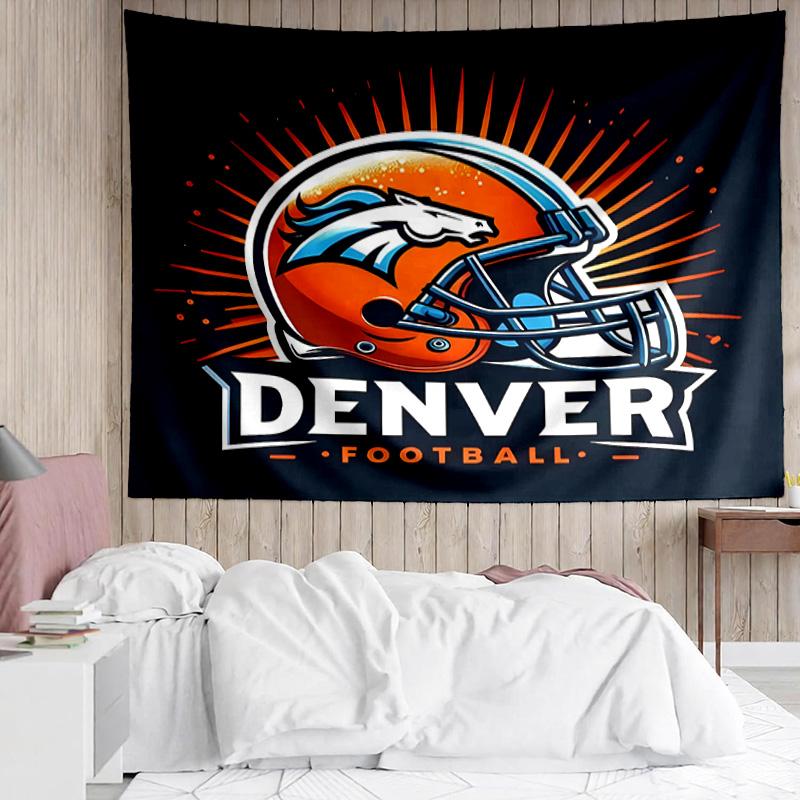 Гобелен с логотипом Denver Broncos для эстетичной спальни, классной комнаты, настенное панно для гостиной, общежития, офиса, идеальный креативный подарок