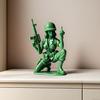Green Female Soldier Figurine Middle Finger Women Statue 3D Printed Sculpture