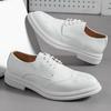 Fashion High-quality White Shoes for Man Comfortable Pointed Toe Brogue Shoes Men Dress Shoes Big Size 48 Casual Leather Shoes for Men