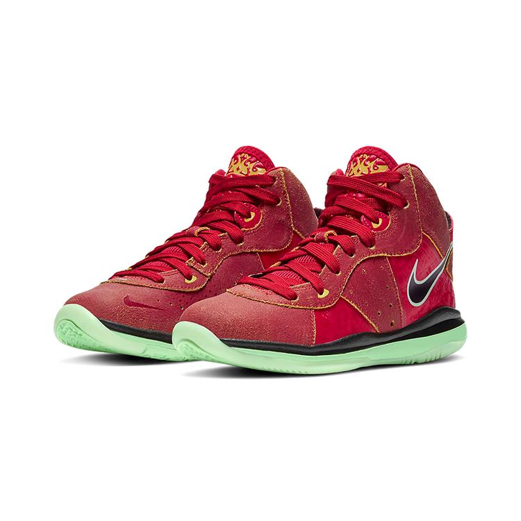 Nike Lebron 8 'Empire Jade' Forbidden City James Mid-Top Vintage Basketball Shoes Black Red Children Aged 3-7 Years Old DH3238-600